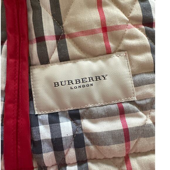 Burberry Nova Check Lining Red Quilted Zipper Jacket Small Made in England - Picture 5 of 11
